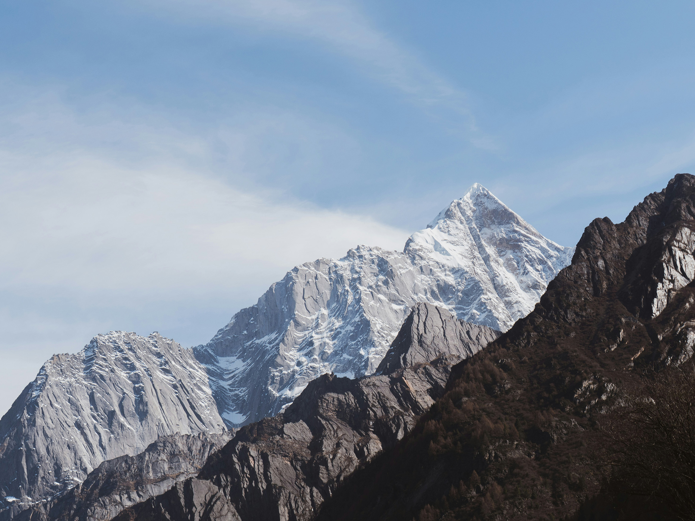 Snow-capped alpine peak