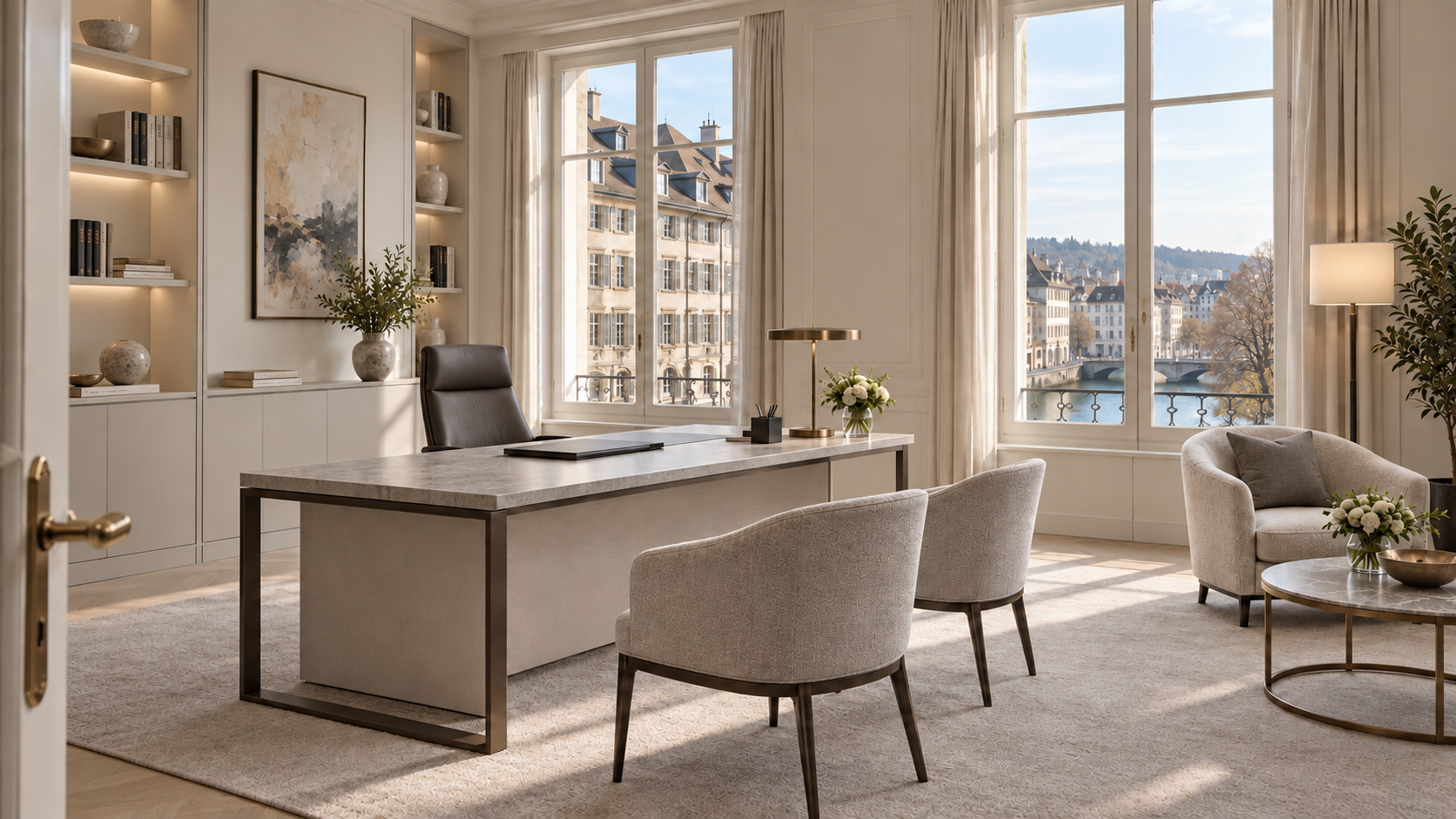 McPherson Reed office overlooking the Limmat